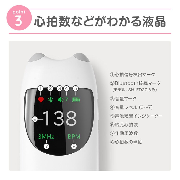 株式会社ちゃいなび 胎児超音波心音計 エンジェルサウンズ ピンク sh-fd10-pk 【プラザセレクト】