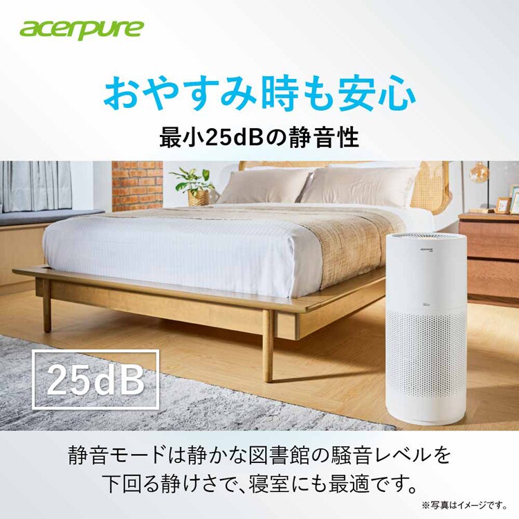 Acerpure Acerpure Pro Vero 空気清浄機 30畳コンパクト マットホワイト＆アカアオテンテン AP353-10W 【プラザセレクト】
