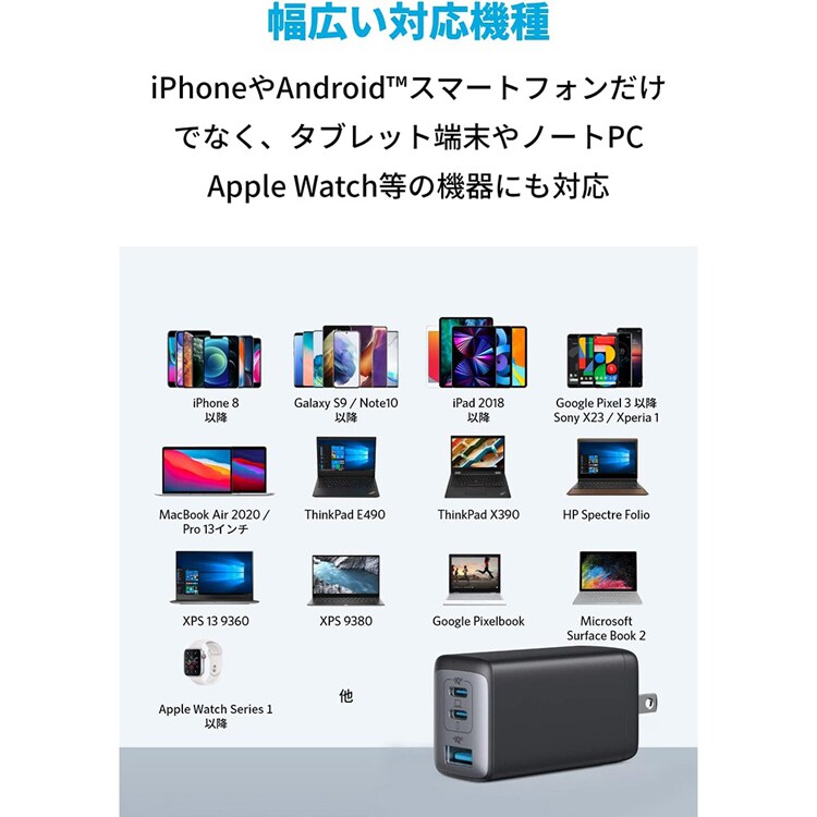 Anker アンカー PowerPort III 3-Port 65W Pod A2667N 【プラザセレクト】