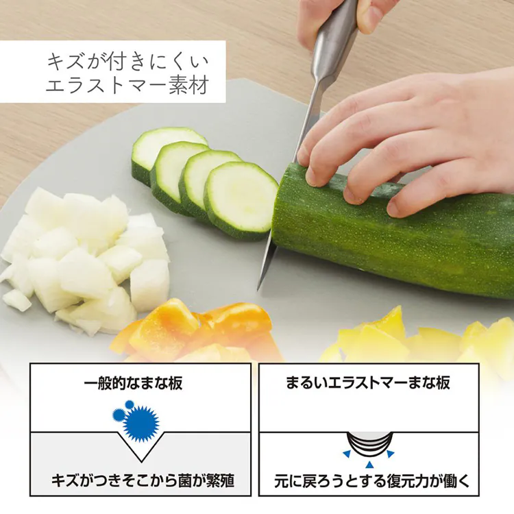 新輝合成 抗菌まな板 D型ワイド グレー 4464 【プラザセレクト】
