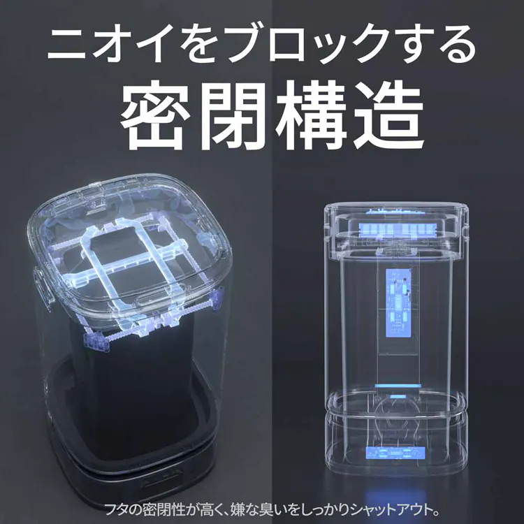 WINCOD 13Lスマートダストボックス 自動密閉・自動交換機能搭載 シルバー TH-SAT13-SL