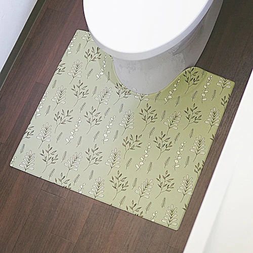 スキマにピタっ!拭けるトイレマット スキマにピタっ!拭けるトイレマット リーフ_1