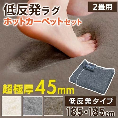 2畳】低反発ラグ ホットカーペットセット CRTE－1818＋HC－IR200 アイボリー 1909942 │アイリスプラザ│アイリスオーヤマ 公式通販サイト