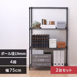 �y2��Z�b�g�z�X�`�[�����b�N ��75cm 4�i �J���[���^�����b�N CMM-75124 �u���b�N