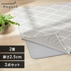 ���O �N�b�V�������O �͂����Đ􂦂郉�O �t�ďH�~�g���郉�O �x�j���������� 185cm�~185cm 2�� ����2.5cm �n�K�b�V�� Hagash �O���[/�O���[�W�� HAGCB/HAGU25-1818