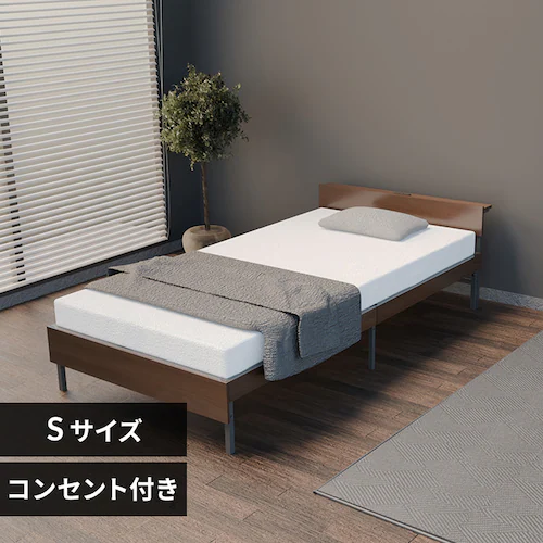 ウッドスチールベッド 宮付き SBW02-S ブラック/ウォールナット_0