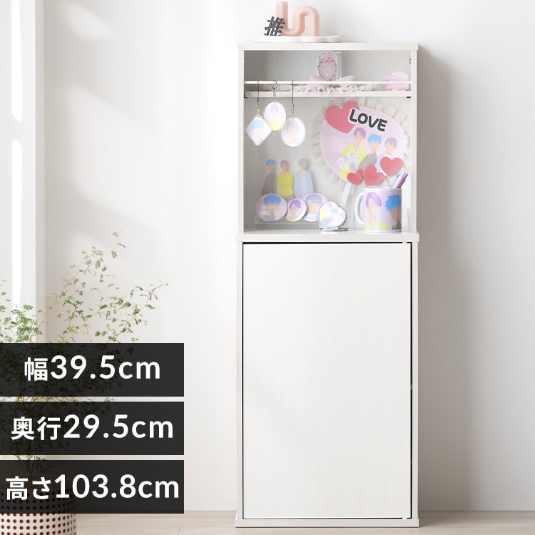 本棚・本収納 Hisa 本棚 収納棚 大容量 扉付き HKH-400 ホワイト 210309 │アイリス