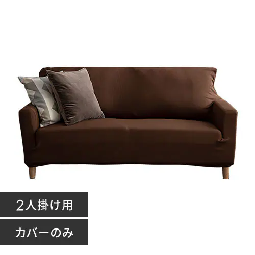 ソファカバー2人掛け 肘付き SCF-20 ブラウン_0