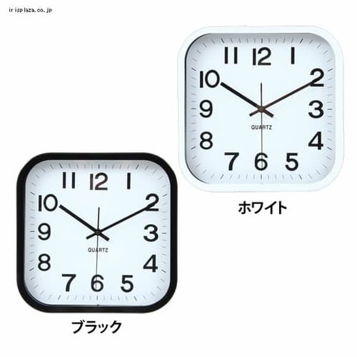  不二貿易 掛時計 レオ 四角型30cm 全2色【プラザセレクト】