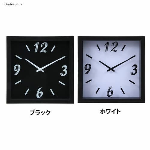  不二貿易 掛時計 ペイント 四角型23cm 99030・99031 全2色【プラザセレクト】