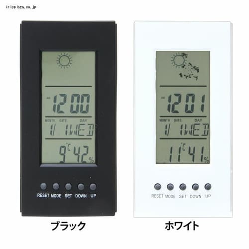 不二貿易 ミニ置時計 デジタル 多機能付き 99067 ブラック【プラザ