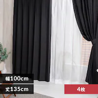 �y���[�X�J�[�e���Z�b�g�z�J�[�e�� 4���g �ՔM ��100cm�~��135cm �u���b�N 