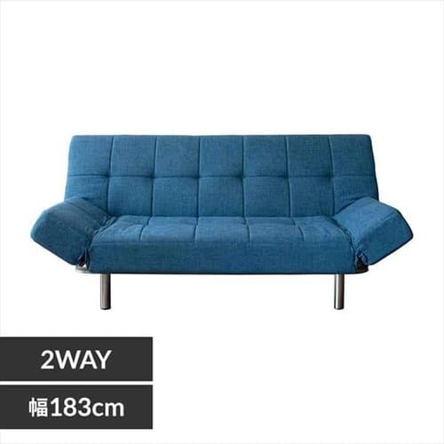 リクライニングソファベッド RSBF-1810 ネイビー_ファブリック【代引き不可】_0