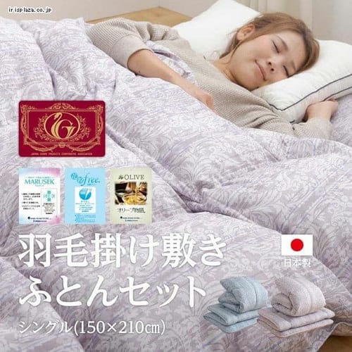  羽毛掛け敷きふとんセット シングル 10DS3110-2SETIR 全2色【プラザセレクト】