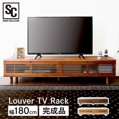 【訳あり】【ナチュラル限定】ルーバー扉付きテレビ台 180cm T-STV-180 ナチュラル【代引き不可】_0