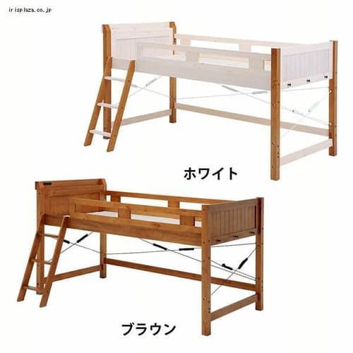  棚付きロフトベッド MB-5070-LBR-S 全2色【時間指定不可】【代引不可】【同梱不可】【プラザセレクト】