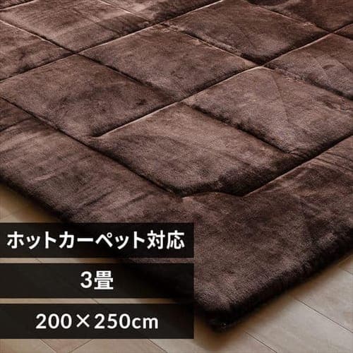 ラグ フランネル 超極厚 200×250cm ブラウン _0