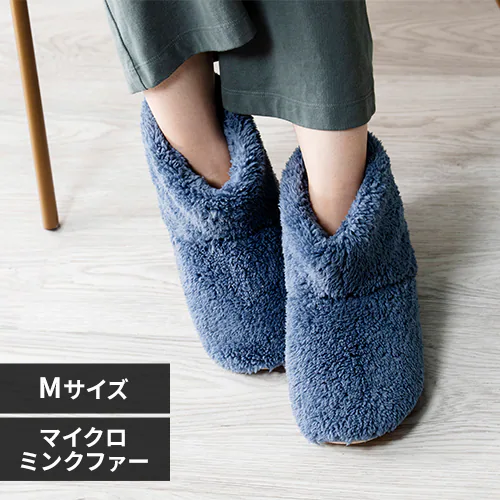 Blanko ルームブーツ Mサイズ マイクロミンクファー 洗濯可 ダークブルー _0