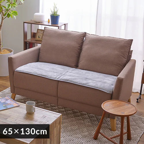 【最大10%OFFクーポン】ソファパッド 65×130 フランネル生地 洗濯可 ライトグレー _0