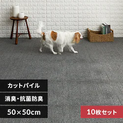【10枚】消臭タイルカーペット 50×50 TKP-SS50 ミックスチャコールグレー