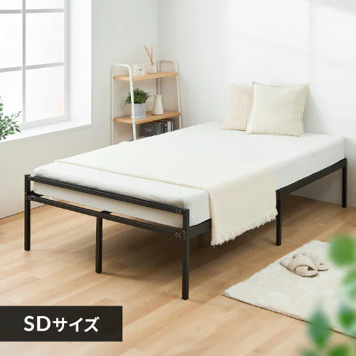 スチールベッド セミダブル STRB-SD ブラック 7268932 │アイリス 