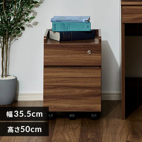 ≪1700円OFF≫キャビネット 二段引き出し キャスター付き FJ-029-IR 