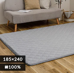 ラグ ラグパッド単品 コットンパイルラグ 185cm×240cm 3畳 グレー【時間指定不可】【代引不可】【同梱不可】 【直送】