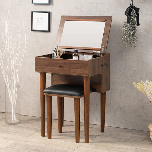 ドレッサー 幅50cm MD-6577DBR ダークブラウン【時間指定不可】【代引不可】【同梱不可】【プラザセレクト】_0