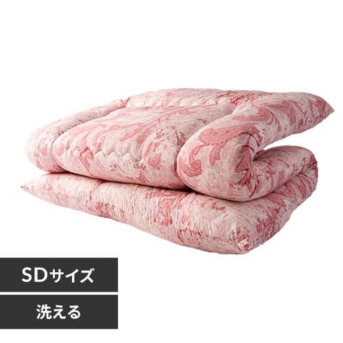 敷き布団 シングル 厚さ9cm 抗菌防臭 ペイズリーブルー 7253455