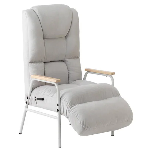 腰ケアフィット フットレスト付ランバーサポート高座椅子Mukava CG-246X-IS ライトグレー_0