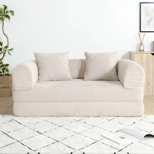 だらりんソファ シフォン 70824 ベージュ【時間指定不可】【代引不可】【同梱不可】【プラザセレクト】_0