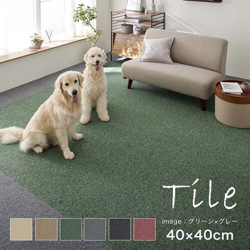 RUGRUG 家庭用タイルカーペット フローループ 132-86897 グリーン【時間指定不可】【代引不可】【同梱不可】_0
