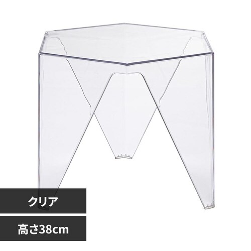 サイドテーブル PT-686CL クリア【時間指定不可】【代引不可】【同梱不可】_0