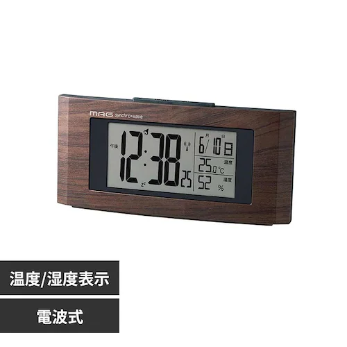 MAG デジタル電波時計 ウッドライン_0