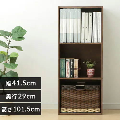 【訳あり】【A4サイズ対応】カラーボックス 3段CX-3F ブラウン_0