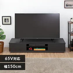 �y�󂠂�z�{�b�N�X�e���r�� 150cm BAB-150 �u���b�N�I�[�N