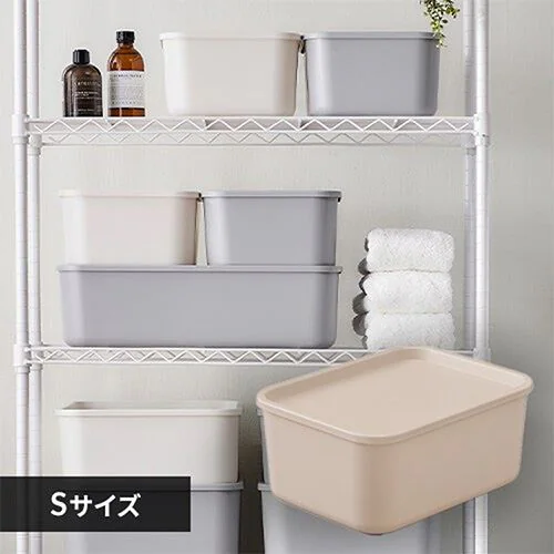 フタ付き積み重ねBOX FTB29 ピンクベージュ_0