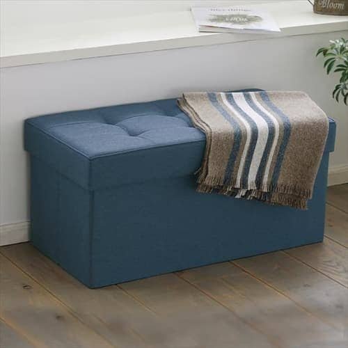 スツール 収納付き 折りたたみ ワイド SSTR-76 ブルー K529386