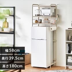 スタイル冷蔵庫ラック SRR-580 ホワイト/ライトナチュラル