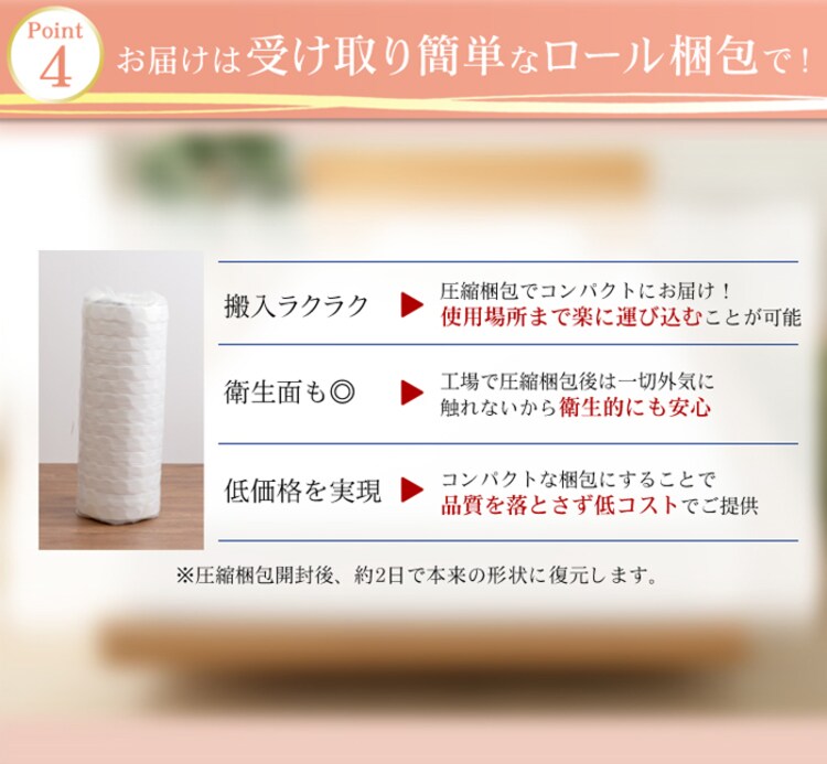 圧縮ロールポケットコイルマットレス セミダブル ナイスデイ 