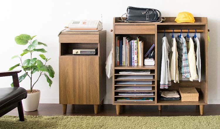 ランドセルラックハンガーラック子供部屋収納LIEBEランドセル&ハンガーラック幅90cm