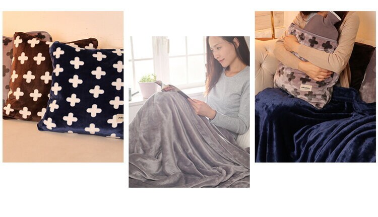 ひざ掛けシングル毛布マイクロファイバーフランネルあったか寝具静電気抑制秋冬冬用J.AクッションにもなるブランケットSメルクロス 