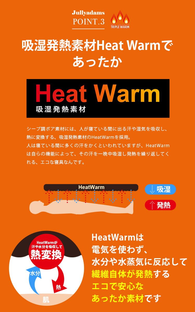 トリプルウォームダブルマイクロファイバーフランネルシープ調ボアHeatWarm吸湿発熱機能アルミシート入り寝具静電気抑制秋冬冬用J.ATripleWarmわた入りブランケットDメルクロス 