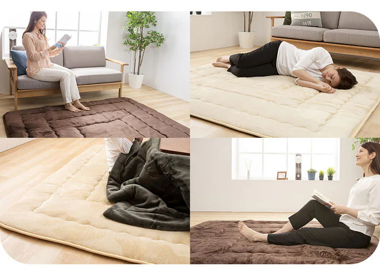 カーペットあったかふかふかフランネルスクエア無地あたたかい厚いリビングあったか6層極厚ラグ正方形185×185竹内毛織