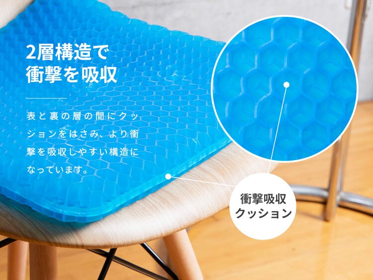 ジェルクッションゲルクッションクッションハニカム構造ハニカム衝撃吸収シートクッションクッションシートオフィス車椅子ドライブ二層ハニカムジェル構造2層ハニカムジェル使用グミクッション/フロートクリアグローブ