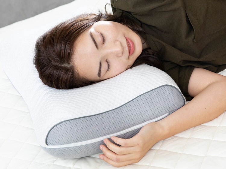 枕まくらマクラピローハニカムジェル構造ハニカムジェル二層ハイブリッド枕体圧分散通気性リバーシブル寝具ハニカムジェル二層ハイブリッド枕／フロートホワイト／グレークリアグローブ