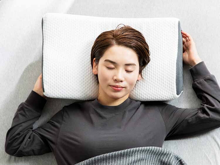 ネックサポート/高さ調整モールド竹炭低反発枕 WH/GY NTMD-3050