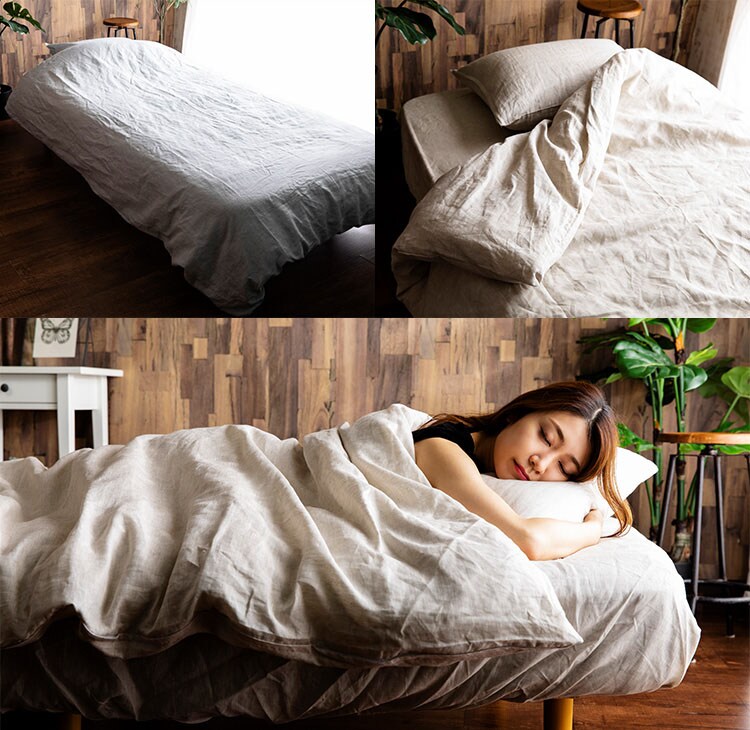 リネン100%掛布団カバー シングル PLKCV-15210 全2色