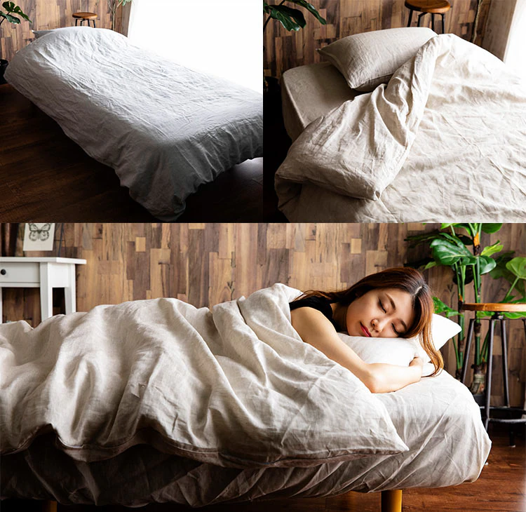 リネン100%掛布団カバー セミダブル PLKCV-17210 全2色