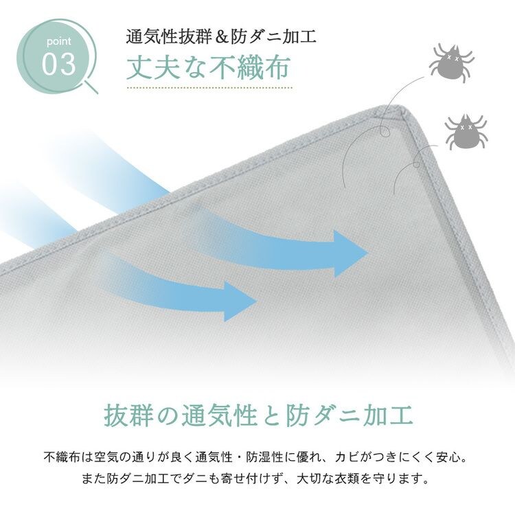 吊り下げ収納衣類ラック 3段 グレー